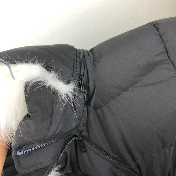 SAM EDELMAN Water Repellent Faux Fur Trim Puffer Jacket M Black - Picture 5 of 11